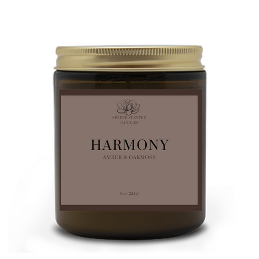 Harmony- Amber & Oakmoss Scented Candle