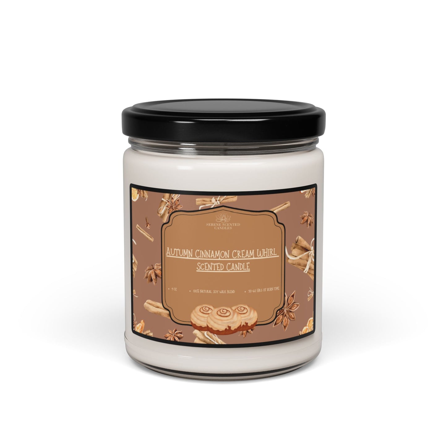 Autumn Cinnamon Cream Whirl Scented Candle